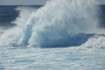 Fototapeta premium Waves of the Atlantic Ocean along the west coast of Spanish island Lanzarote