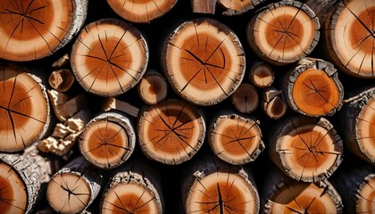 Firewood log close-up 