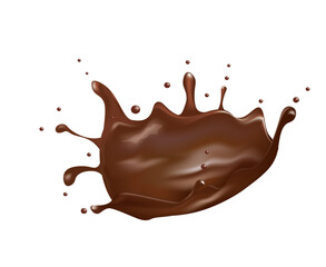 Chocolate splash on white background. vector illustration