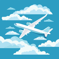 Flat design airplane vector illustration