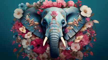 Vibrant Elephant Art	A colorful and artistic depiction of an elephant.