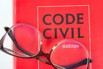 code civil, livre de lois français - obrazy, fototapety, plakaty