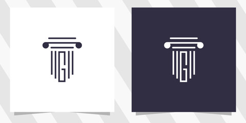 letter g with law logo design vector
