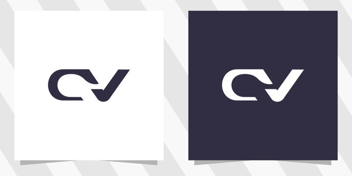 letter cv vc logo design vector