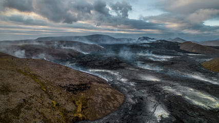 Volcano eruption in Grindavik in Iceland