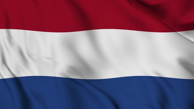 A beautiful view of the Netherlands flag video. 3d flag-waving video. Netherlands flag 4K resolution.