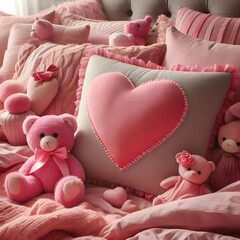 heart shape Valentines Day pillow