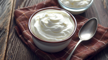 Obraz na płótnie Canvas Bowl of sour cream