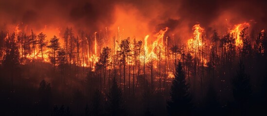 Wildfire destroys all in its path, an ecological concern.