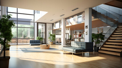 Obraz premium Luxurious Modern Living Room A luxurious and modern living room interior with plush seating, a fireplace, and elegant decor. Suitable for high-end design projects.