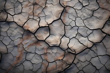 Cracked Dry Earth in Arid Landscape