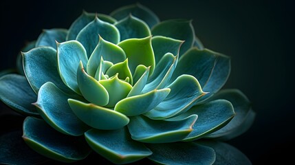 highly detailed closeup shot of a green succulent plant