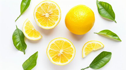 Fresh organic yellow lemon fruit
