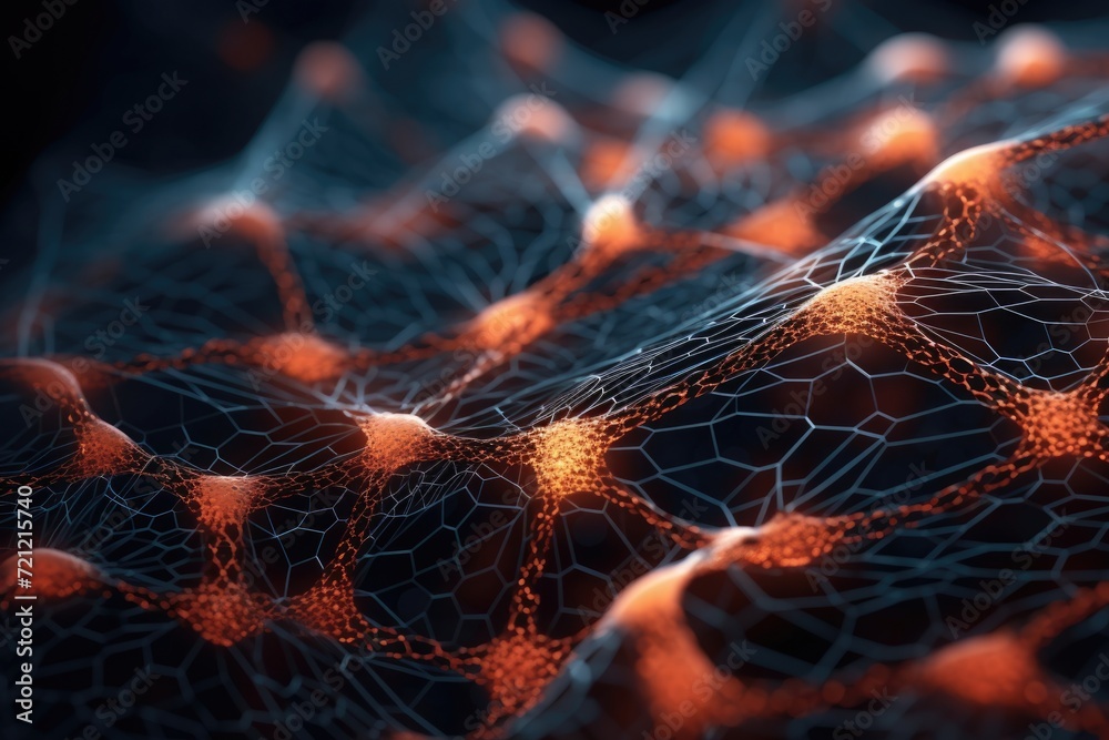 Poster abstract network connection structure with wave and weave lines.
