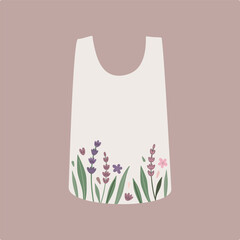 Top wear with lavender flowers