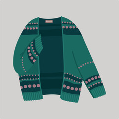 Knitted ornamental cardigan