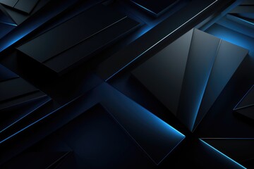 Fototapeta premium Modern abstract background with dark geometric shapes and luxurious 3D effect.