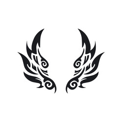black wings icon vector element design template