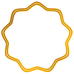 Golden curved circular frame