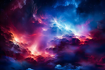 Abstract space background with nebula, stars and galaxies. 3D rendering