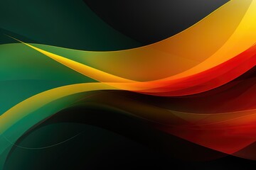 Black history month banner.  red yellow and green colors of Africa waves on a dark background.. African flag
