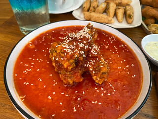 tomato soup with meatballs