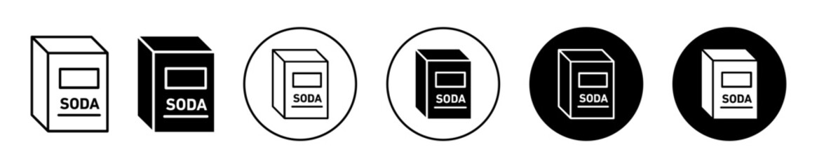 baking soda vector icon set collection. baking soda Outline flat Icon.