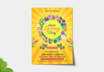Spring Party Flyer Leyout Template