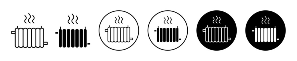 Fototapeta premium Radiator vector icon set collection. Radiator Outline flat Icon.