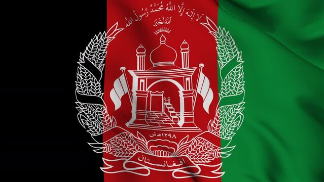A beautiful view of the Afghanistan flag video. 3d flag-waving video. Afghanistan flag 4K resolution.
