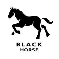 Black horse logo.
