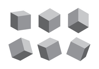 grey cubes from different angles