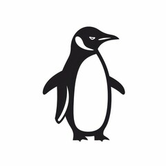 A charming penguin logo, in a classic black and white color scheme, set against a white background