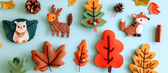 Fall-themed DIY crafts for kids: felt bookmarks and ornaments.