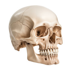 Obraz premium Side View Human Skull Isolated Transparent, Generative AI