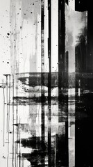 Monochrome grunge texture on white background