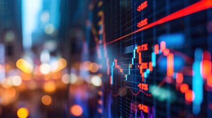 Obraz premium Wallpaper of Stock Market Charts