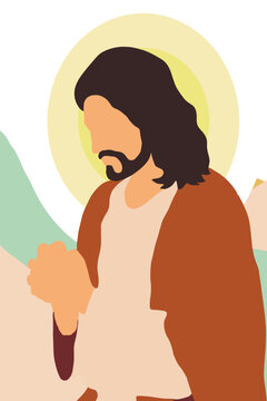 Illustration of Jesus Christ Praying