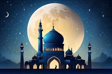 Ramadan Kareem background. Mosque background, Islamic design greeting card .
