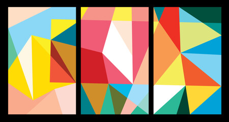 Vector colorful abstract geometric poster for Summer 2024