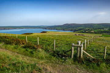 Fototapeta na wymiar Coastal Path At The Wild Atlantic Coast Of Dinas Head In Pembrokeshire In Wales, United Kingdom