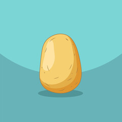 Potato vegetable on a blue background. Healthy food design. Vector illustration