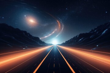 Abstract space road. Creativity concept