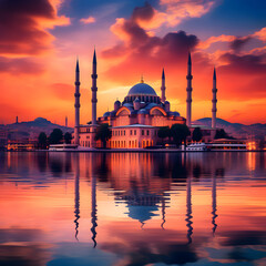 mosque, istanbul, turkey, architecture, minaret,  - obrazy, fototapety, plakaty