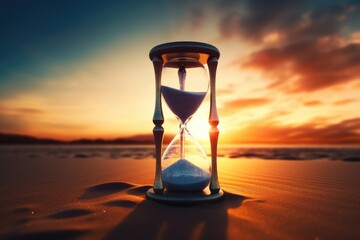 Countdown to deadline on beach background.