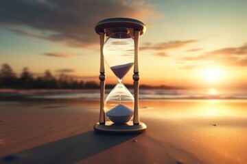 Countdown to deadline on beach background.