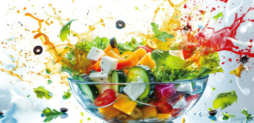 the image of salad is a white bowl with vegetables and fruits