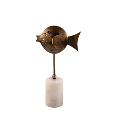 luxury decorative metal accessory with marble stand isolated