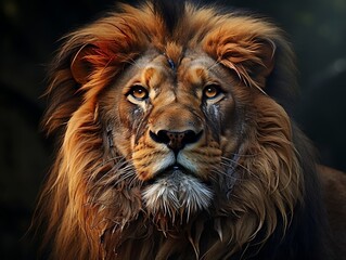 Fototapeta premium Beautiful lion king face