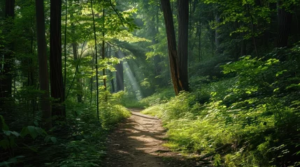 Tuinposter Bosweg A Path Through The Forest  © Left
